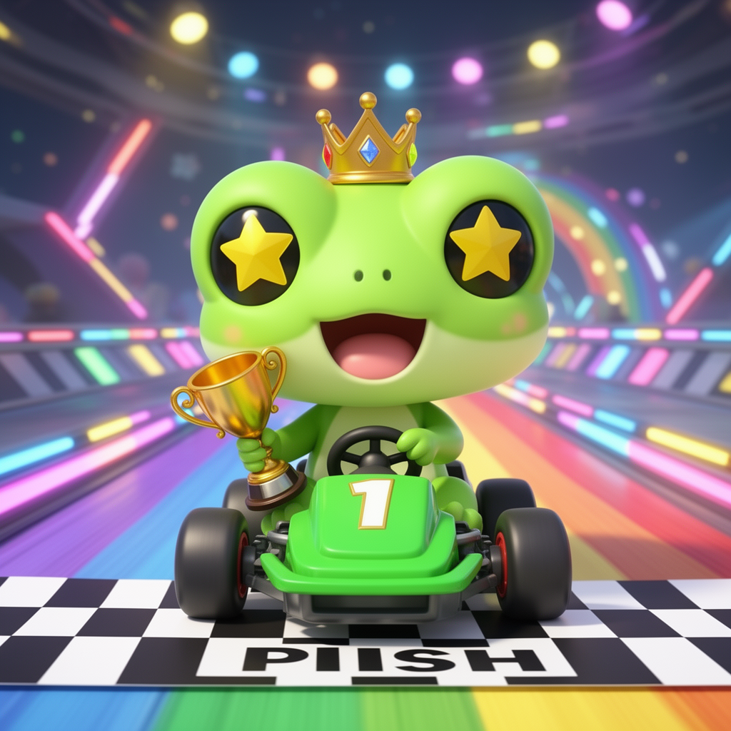 Baby PEPE winning a kart race